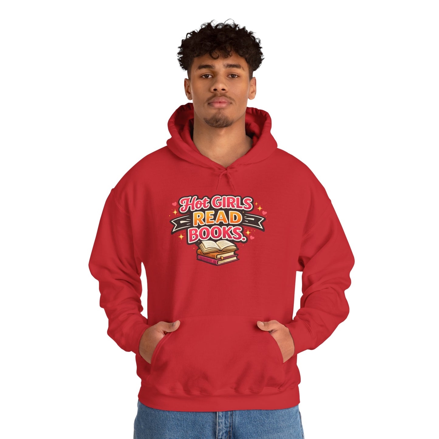 "Hot Girls Read Books" Hoodie - Cozy Literary Graphic Hoodie
