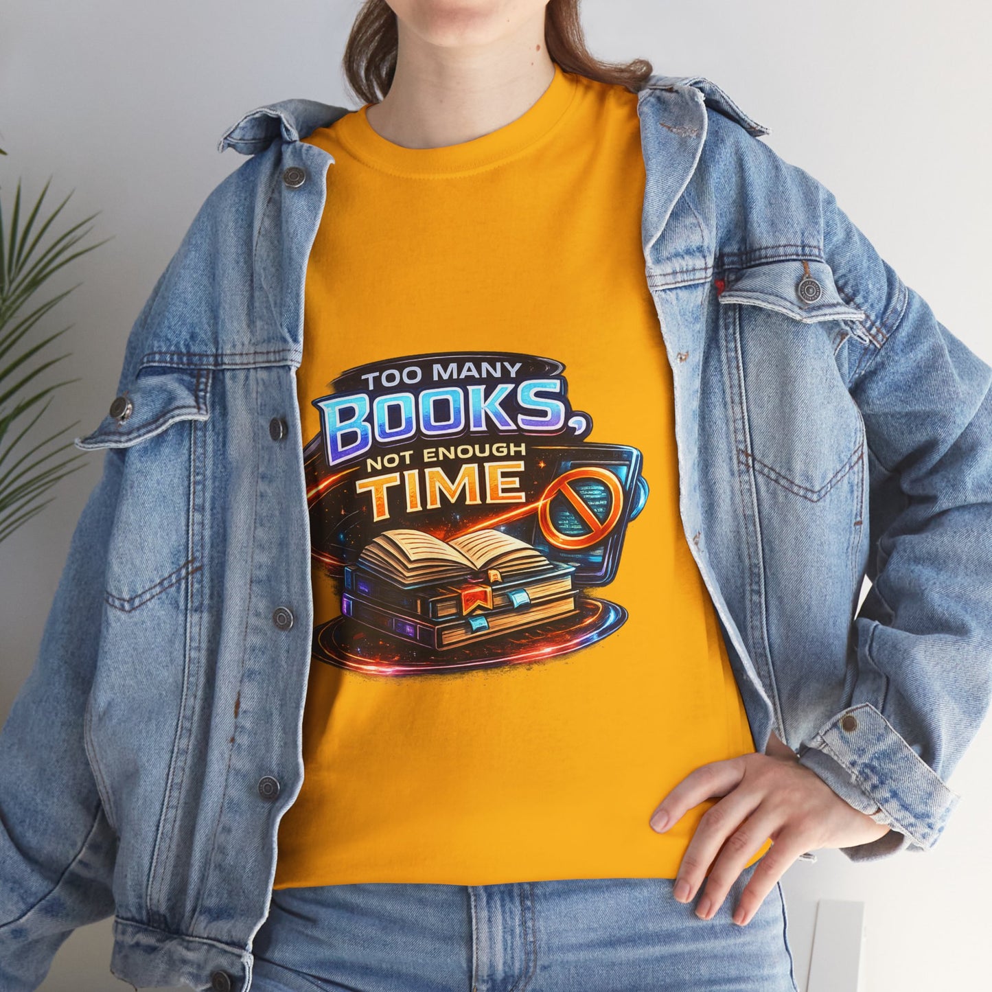 Books & No Time T-Shirt — "Too Many Books, Not Enough Time" Reading Tee
