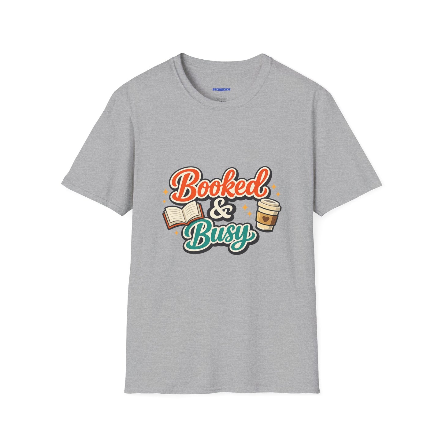 "Booked & Busy" T-Shirt — Book Lover Coffee Graphic Tee