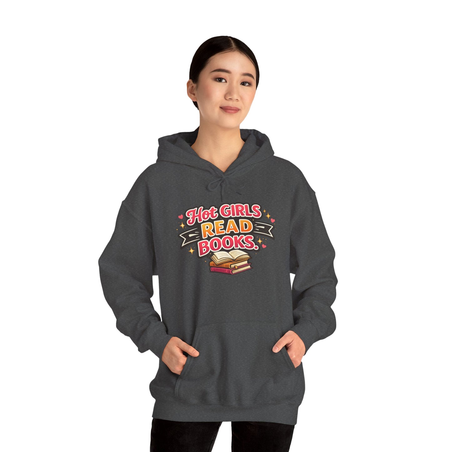 "Hot Girls Read Books" Hoodie - Cozy Literary Graphic Hoodie