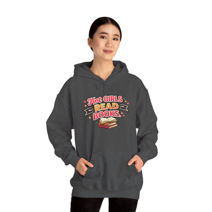 "Hot Girls Read Books" Hoodie - Cozy Literary Graphic Hoodie