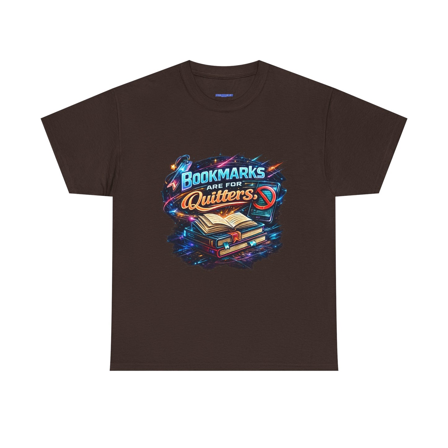 "Bookmarks Are For Quitters" Vintage Book Lover Tee T-Shirt