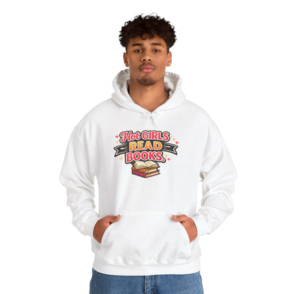 "Hot Girls Read Books" Hoodie - Cozy Literary Graphic Hoodie