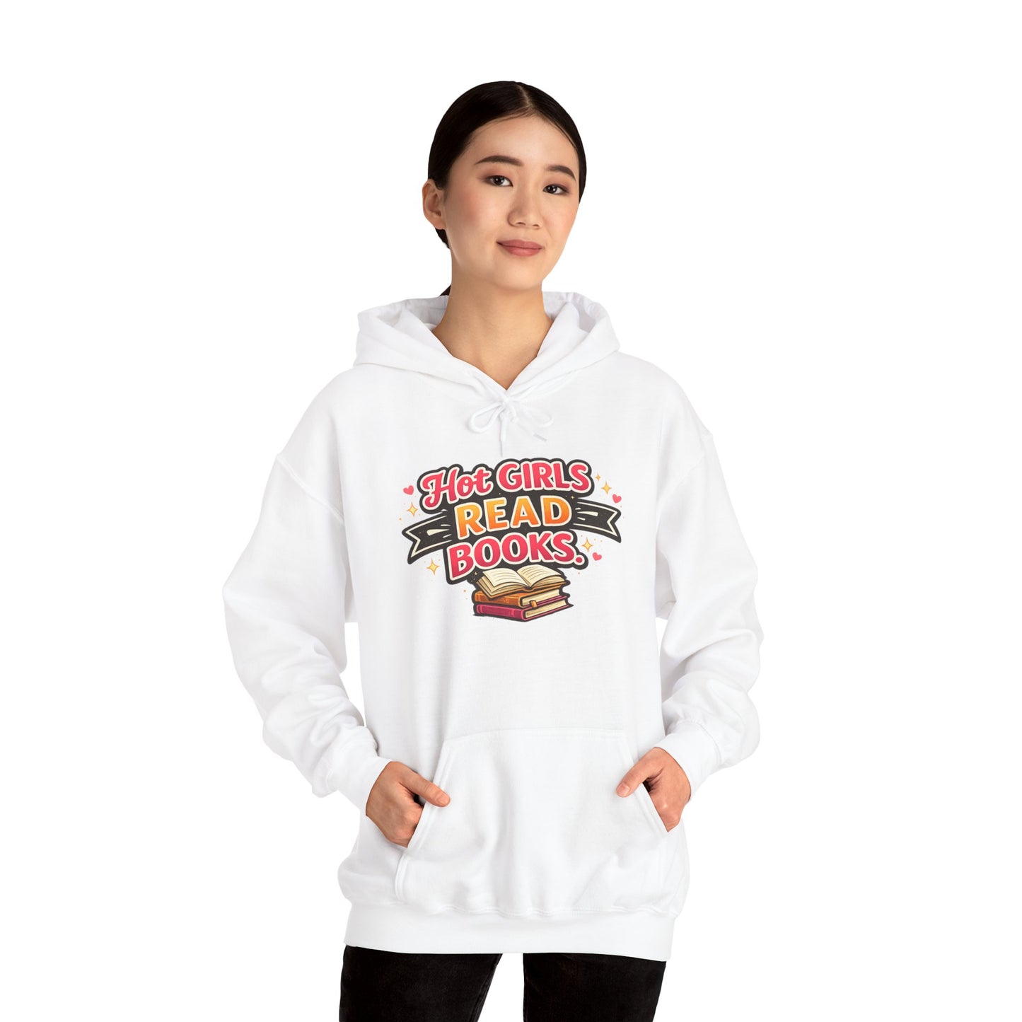 "Hot Girls Read Books" Hoodie - Cozy Literary Graphic Hoodie