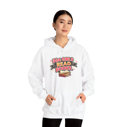 "Hot Girls Read Books" Hoodie - Cozy Literary Graphic Hoodie