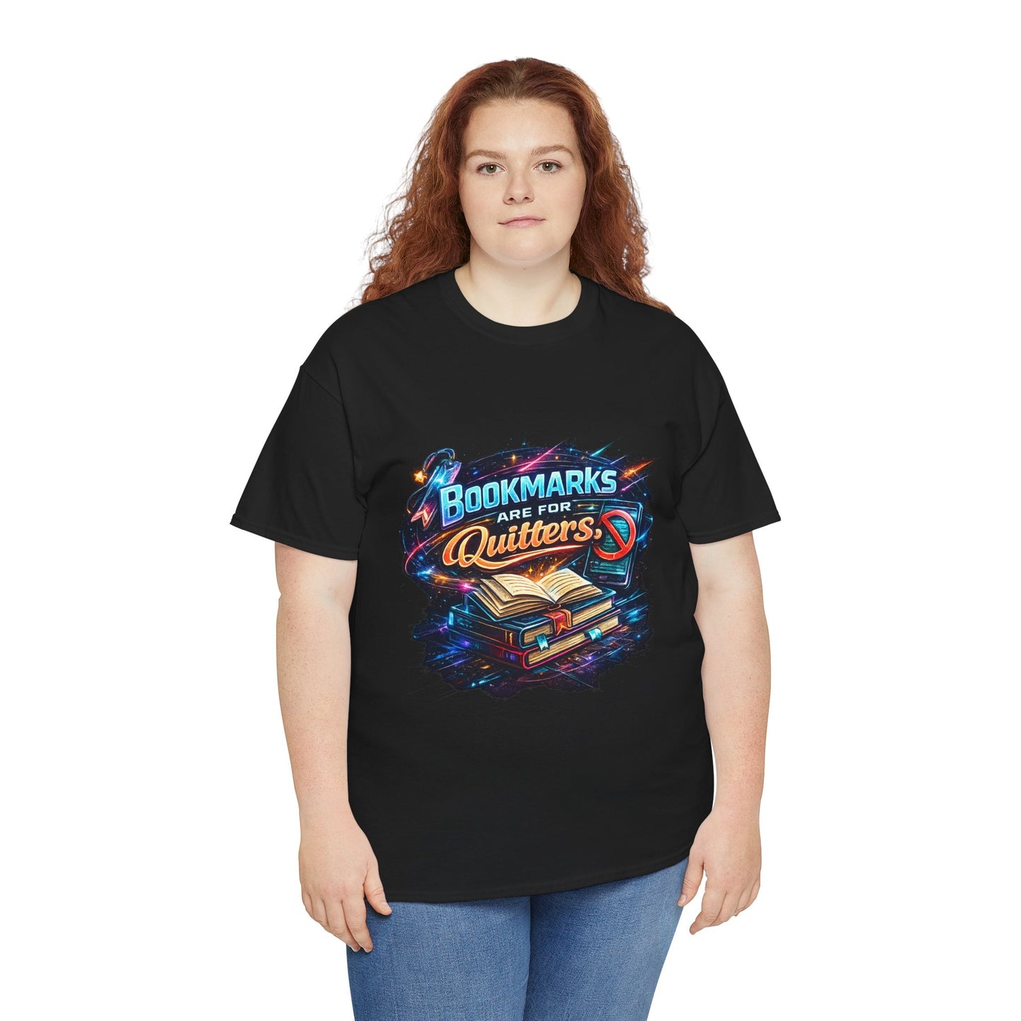 "Bookmarks Are For Quitters" Vintage Book Lover Tee T-Shirt