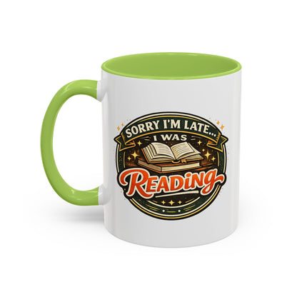 Sorry I'm late I was Reading Vintage Camping Coffee Mug — 'Camp Strong' Accent Ceramic Mug