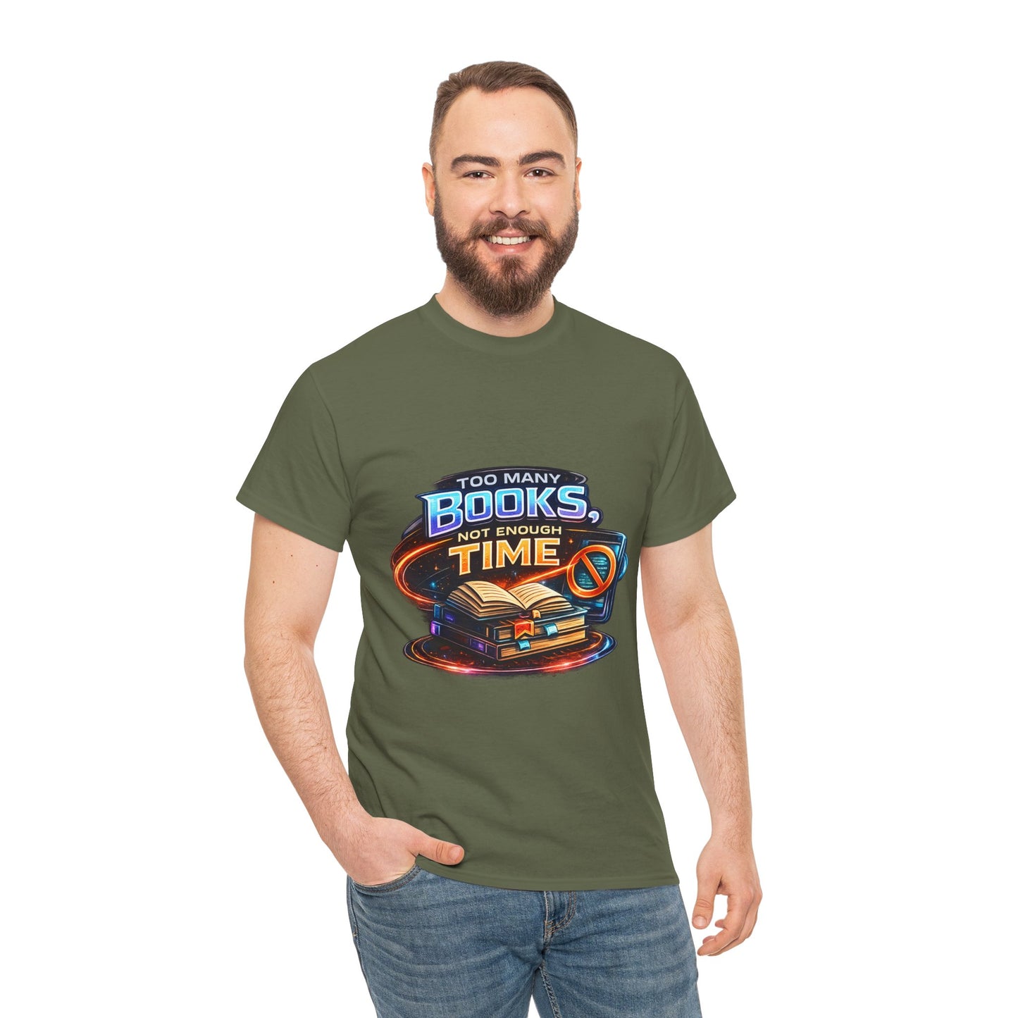 Books & No Time T-Shirt — "Too Many Books, Not Enough Time" Reading Tee
