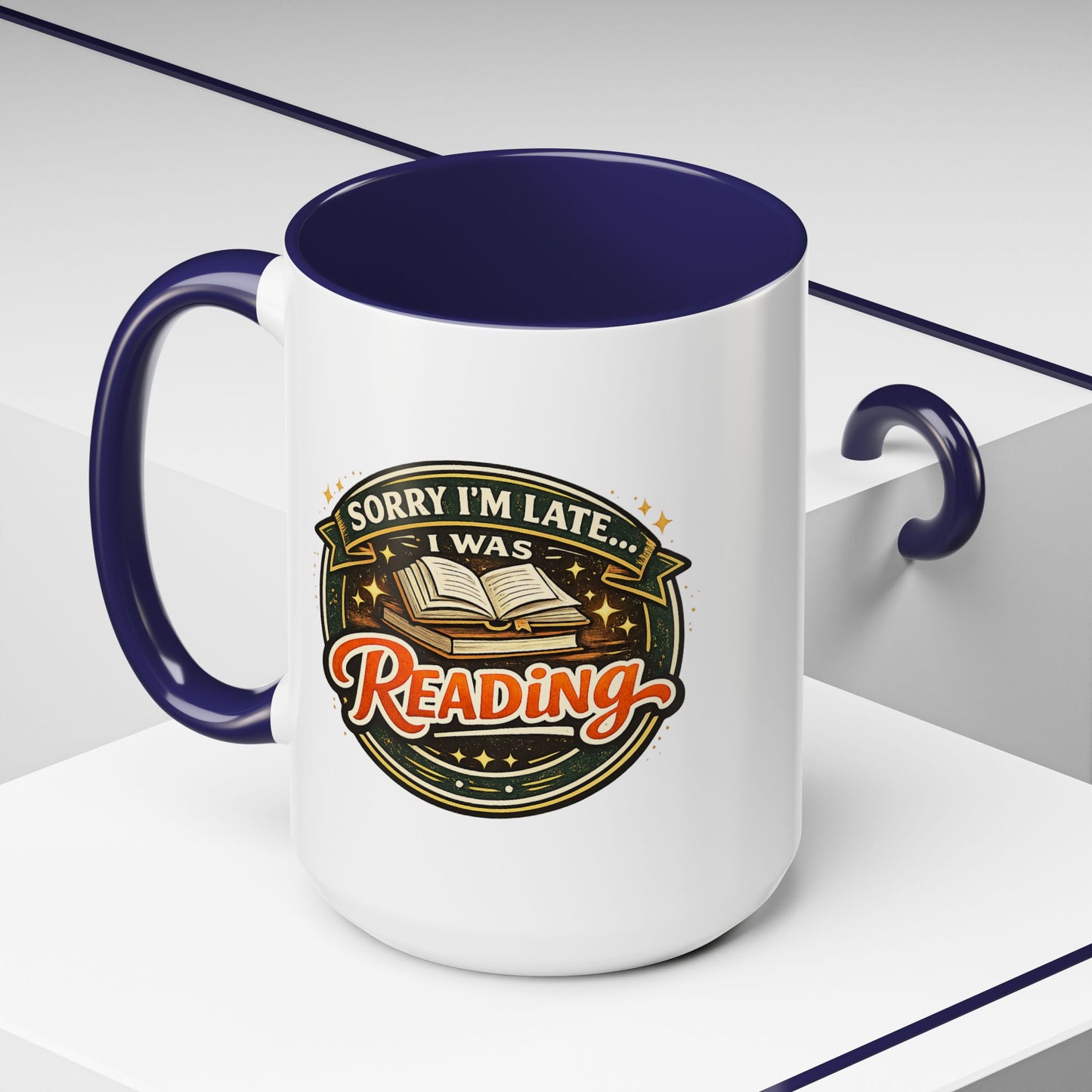 Sorry I'm late I was Reading Vintage Camping Coffee Mug — 'Camp Strong' Accent Ceramic Mug