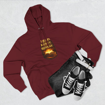 Hoodie — 'Read. Resist. Repeat.' Book Lover Graphic Pullover