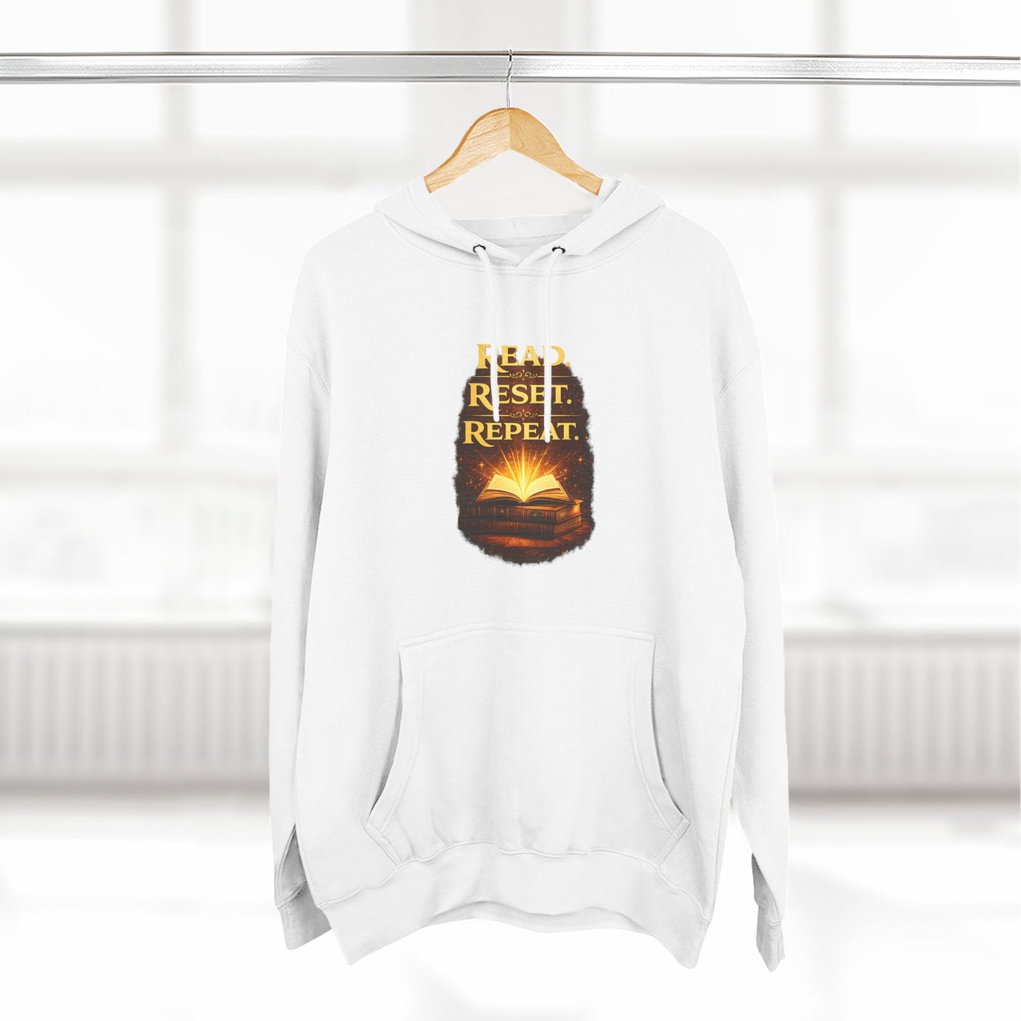 Hoodie — 'Read. Resist. Repeat.' Book Lover Graphic Pullover