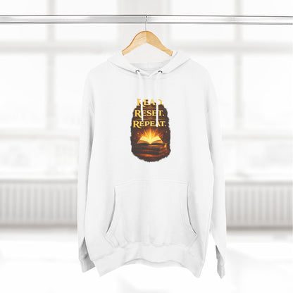 Hoodie — 'Read. Resist. Repeat.' Book Lover Graphic Pullover