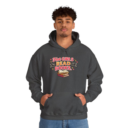 "Hot Girls Read Books" Hoodie - Cozy Literary Graphic Hoodie