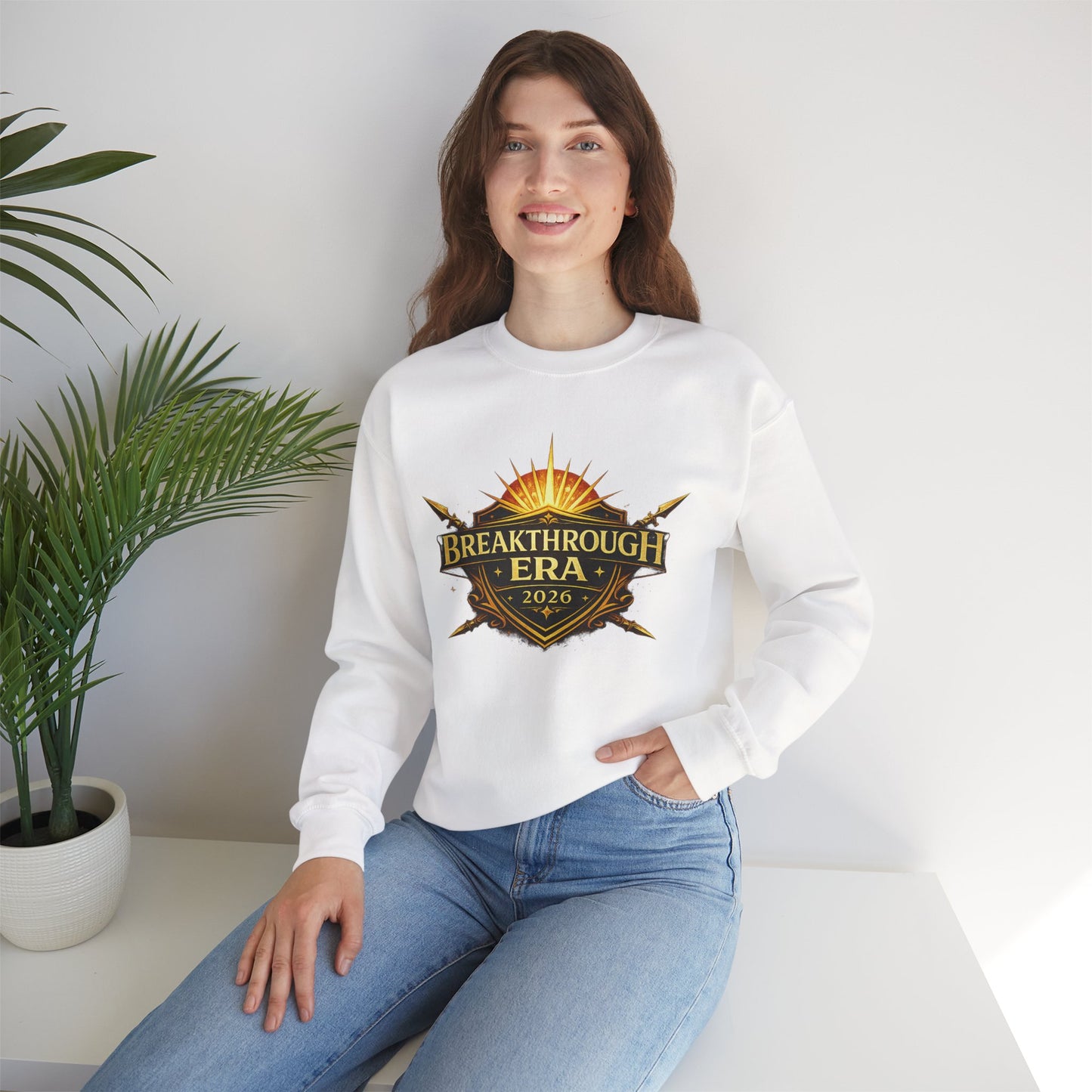 "Breakthrough Era 2026" Crewneck Sweatshirt — Sunrise Emblem