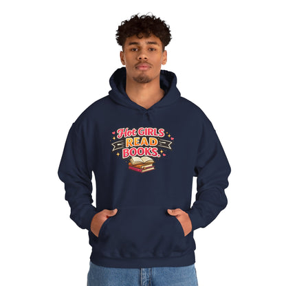 "Hot Girls Read Books" Hoodie - Cozy Literary Graphic Hoodie