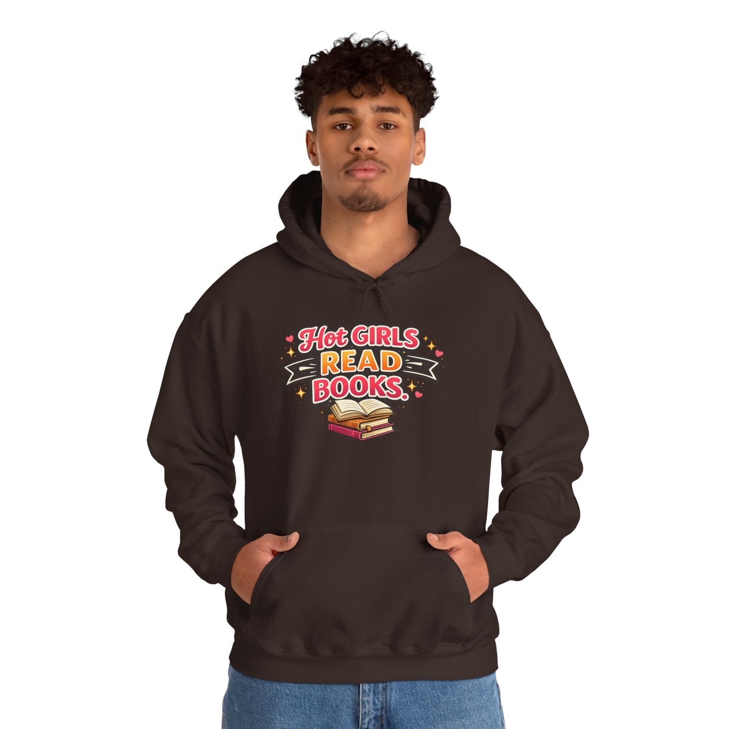 "Hot Girls Read Books" Hoodie - Cozy Literary Graphic Hoodie