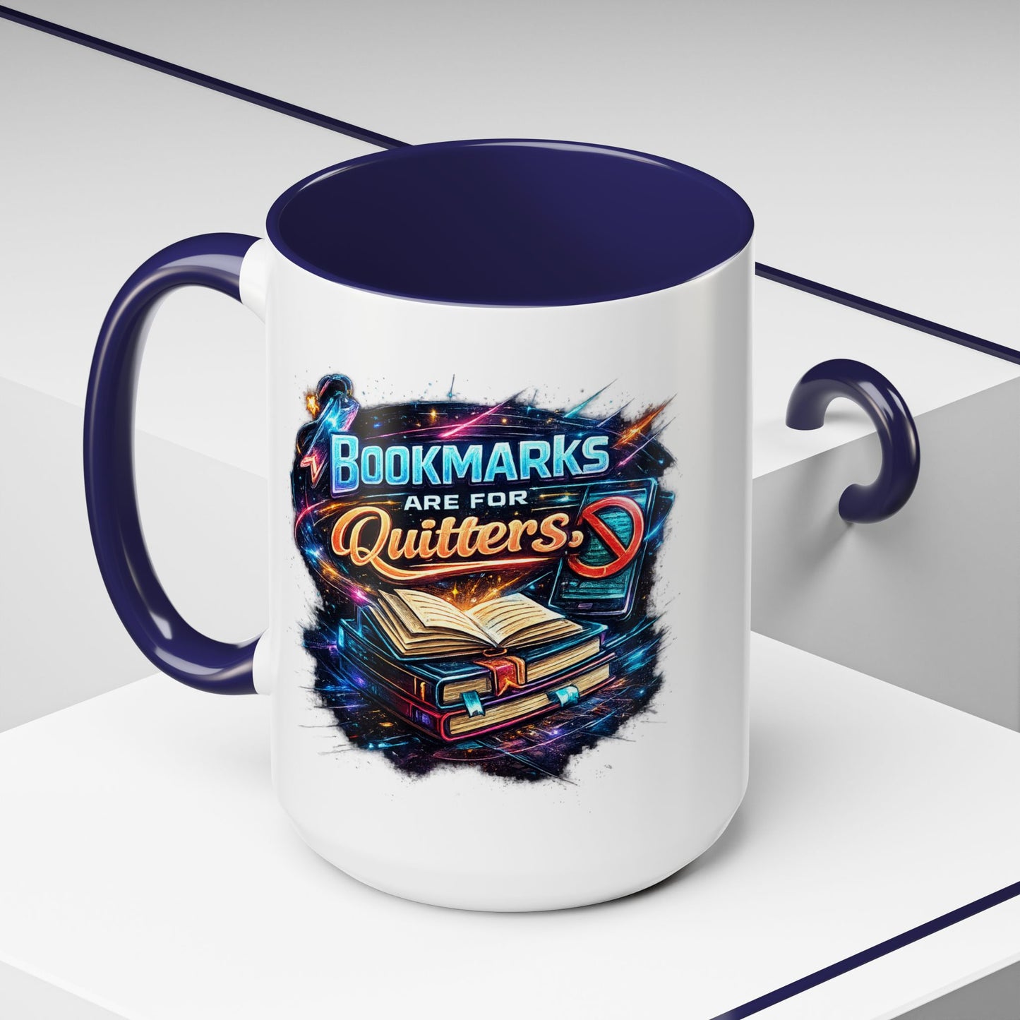 Bookmarks are for Quitters Vintage Coffee Lovers Accent Mug (11/15oz)