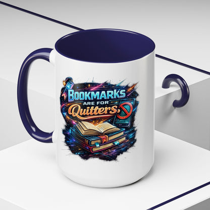 Bookmarks are for Quitters Vintage Coffee Lovers Accent Mug (11/15oz)