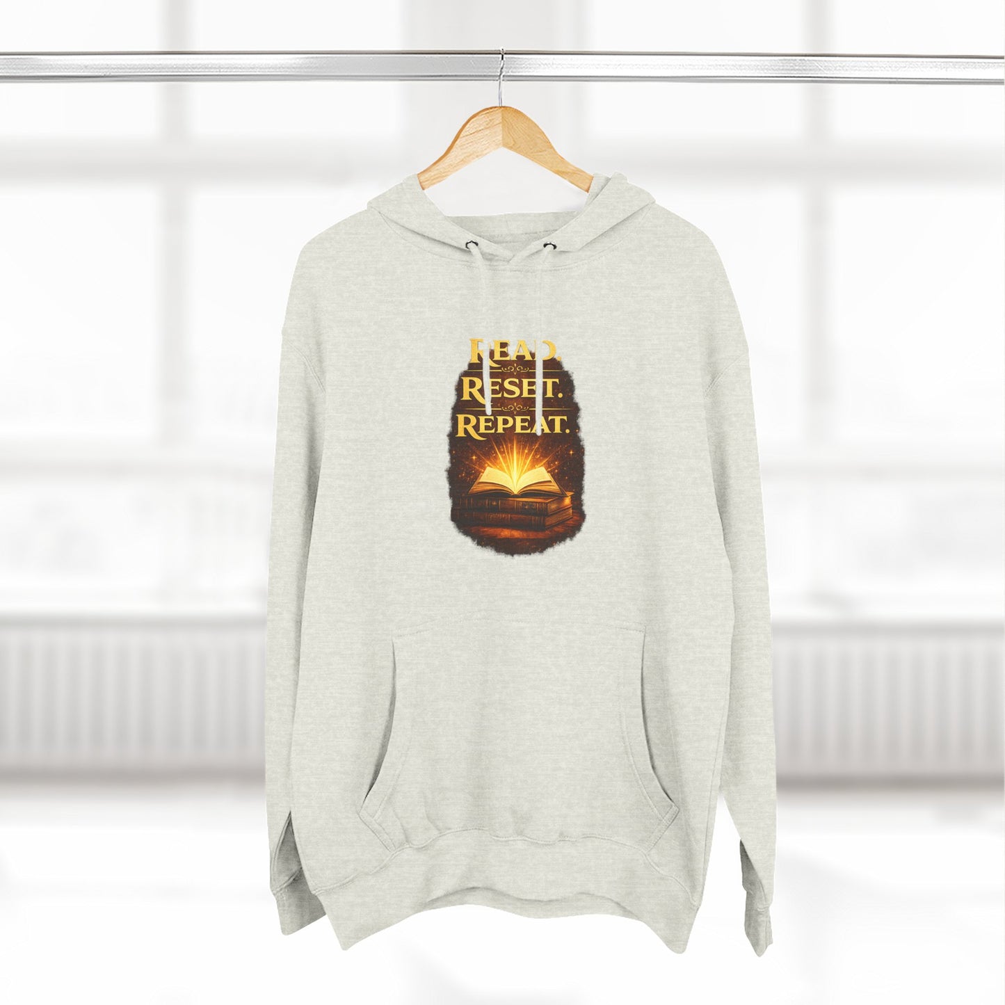 Hoodie — 'Read. Resist. Repeat.' Book Lover Graphic Pullover
