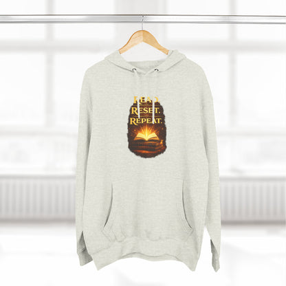 Hoodie — 'Read. Resist. Repeat.' Book Lover Graphic Pullover