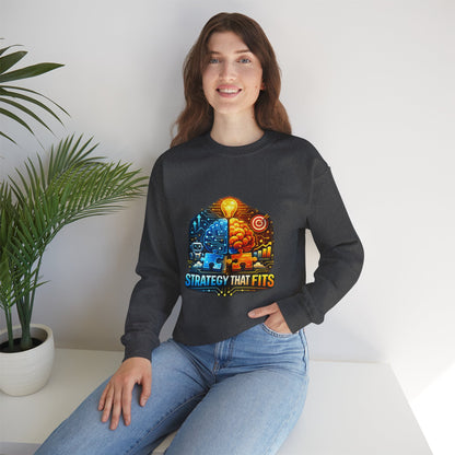 Crewneck Sweatshirt – "Strategy That Fits" Brainstorm Graphic