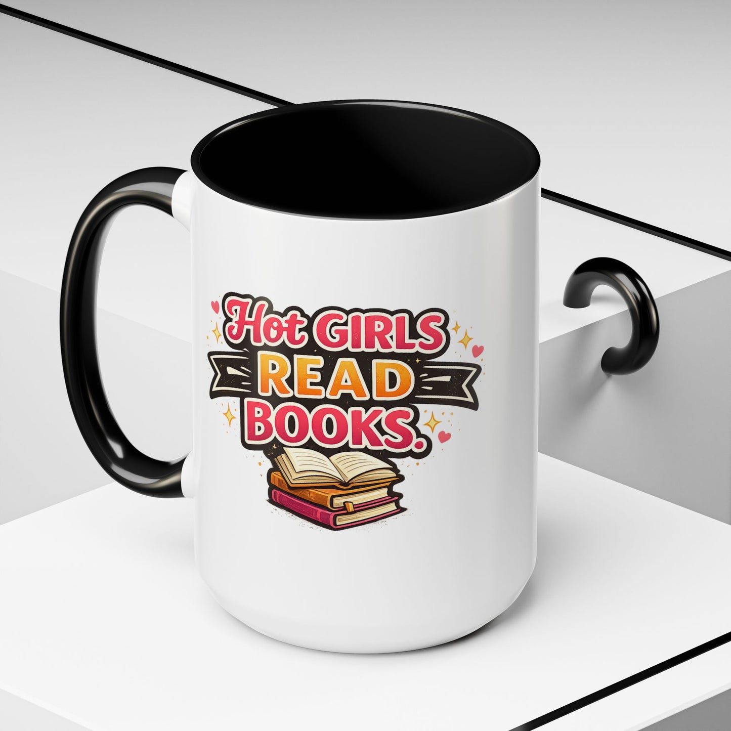Hot Girls Read Books Coffee Mug — 'Best Mom Ever' Accent Ceramic Mug (11/15 oz)