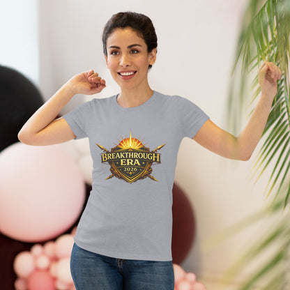 Breakthrough Era 2026 Women's Tee — Inspirational Sunrise Crest Graphic