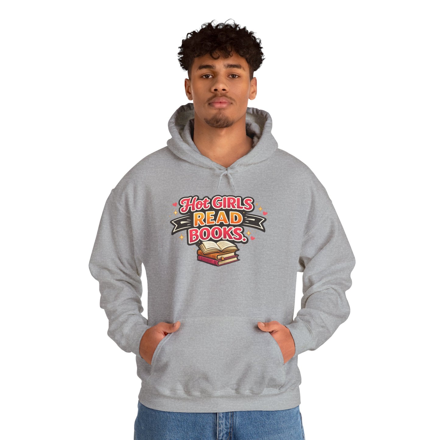 "Hot Girls Read Books" Hoodie - Cozy Literary Graphic Hoodie