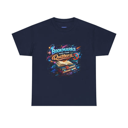 "Bookmarks Are For Quitters" Vintage Book Lover Tee T-Shirt
