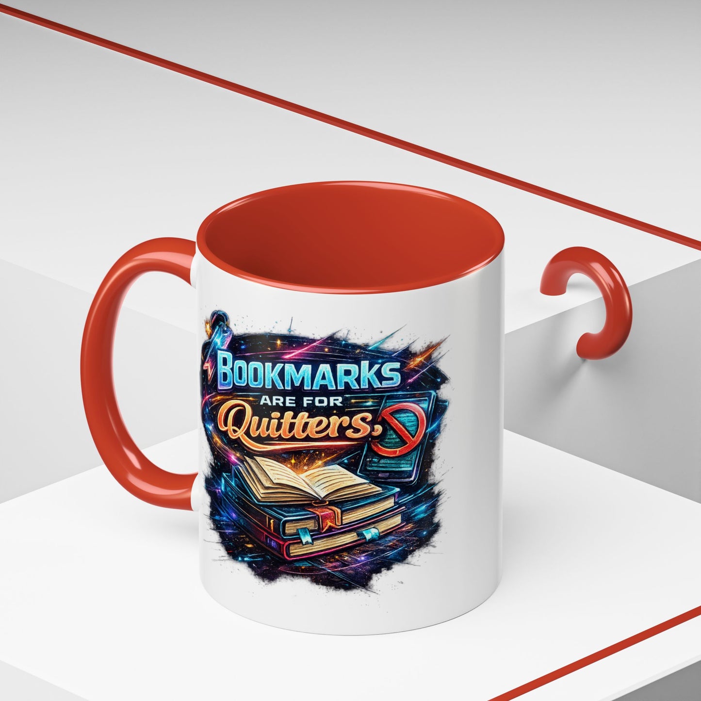Bookmarks are for Quitters Vintage Coffee Lovers Accent Mug (11/15oz)