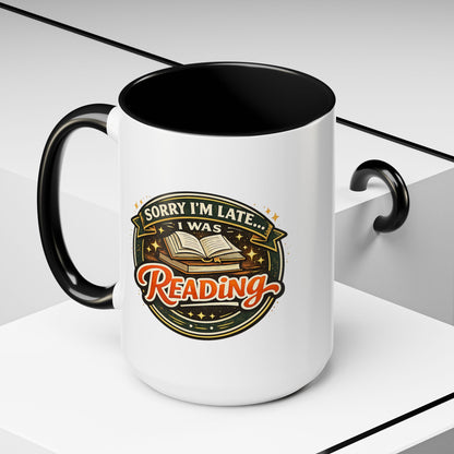 Sorry I'm late I was Reading Vintage Camping Coffee Mug — 'Camp Strong' Accent Ceramic Mug