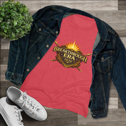 Breakthrough Era 2026 Women's Tee — Inspirational Sunrise Crest Graphic