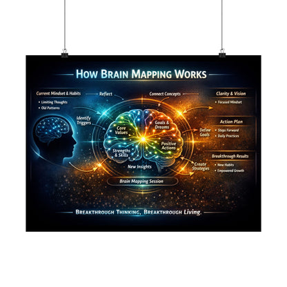 Brain Mapping Poster — How Brain Mapping Works Satin Poster (210gsm)