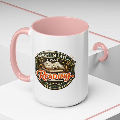 Sorry I'm late I was Reading Vintage Camping Coffee Mug — 'Camp Strong' Accent Ceramic Mug