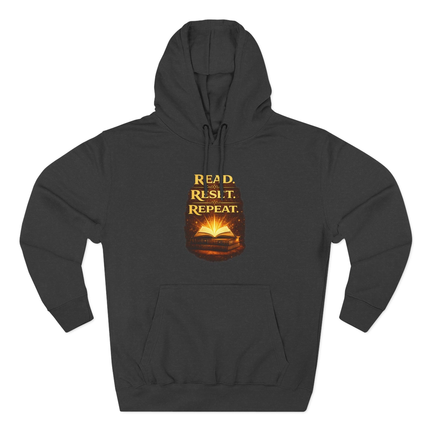 Hoodie — 'Read. Resist. Repeat.' Book Lover Graphic Pullover