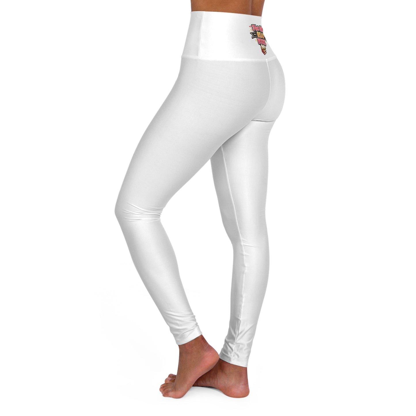 High-Waisted Yoga Leggings — "Hot Girls Read Books" Retro Graphic