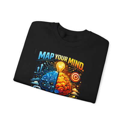 Map Your Mind Crewneck Sweatshirt — Build Your Method Brain Graphic Pullover
