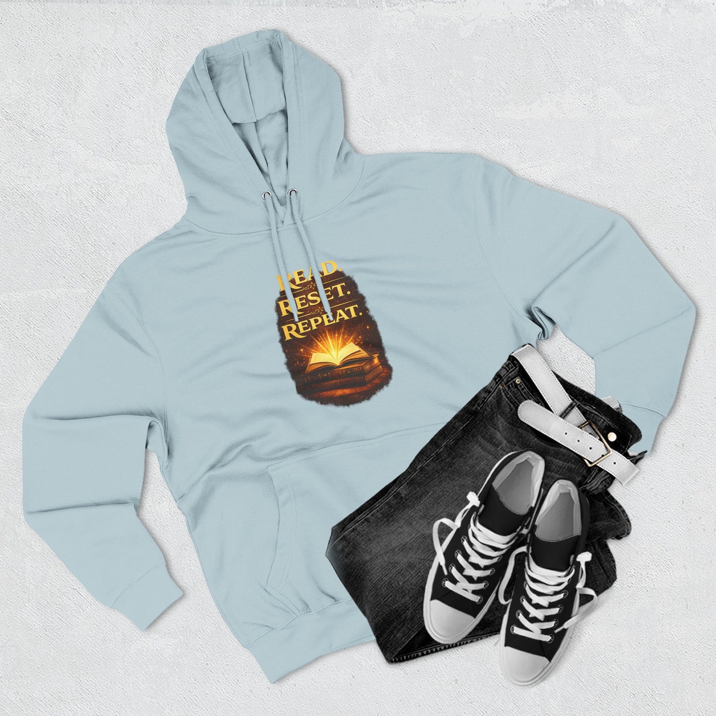 Hoodie — 'Read. Resist. Repeat.' Book Lover Graphic Pullover