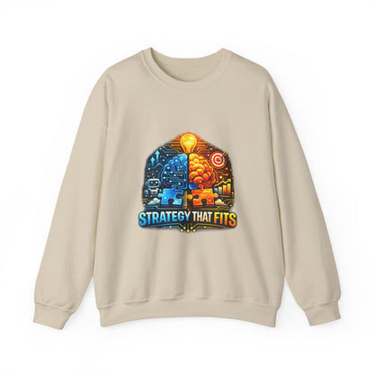 Crewneck Sweatshirt – "Strategy That Fits" Brainstorm Graphic