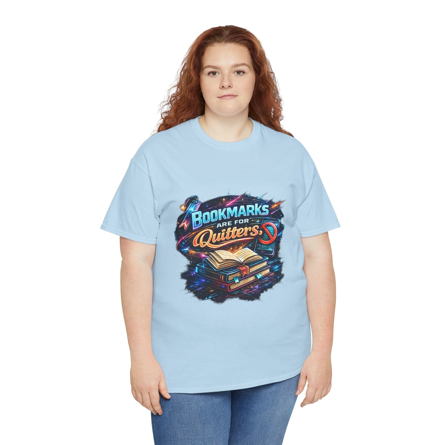"Bookmarks Are For Quitters" Vintage Book Lover Tee T-Shirt