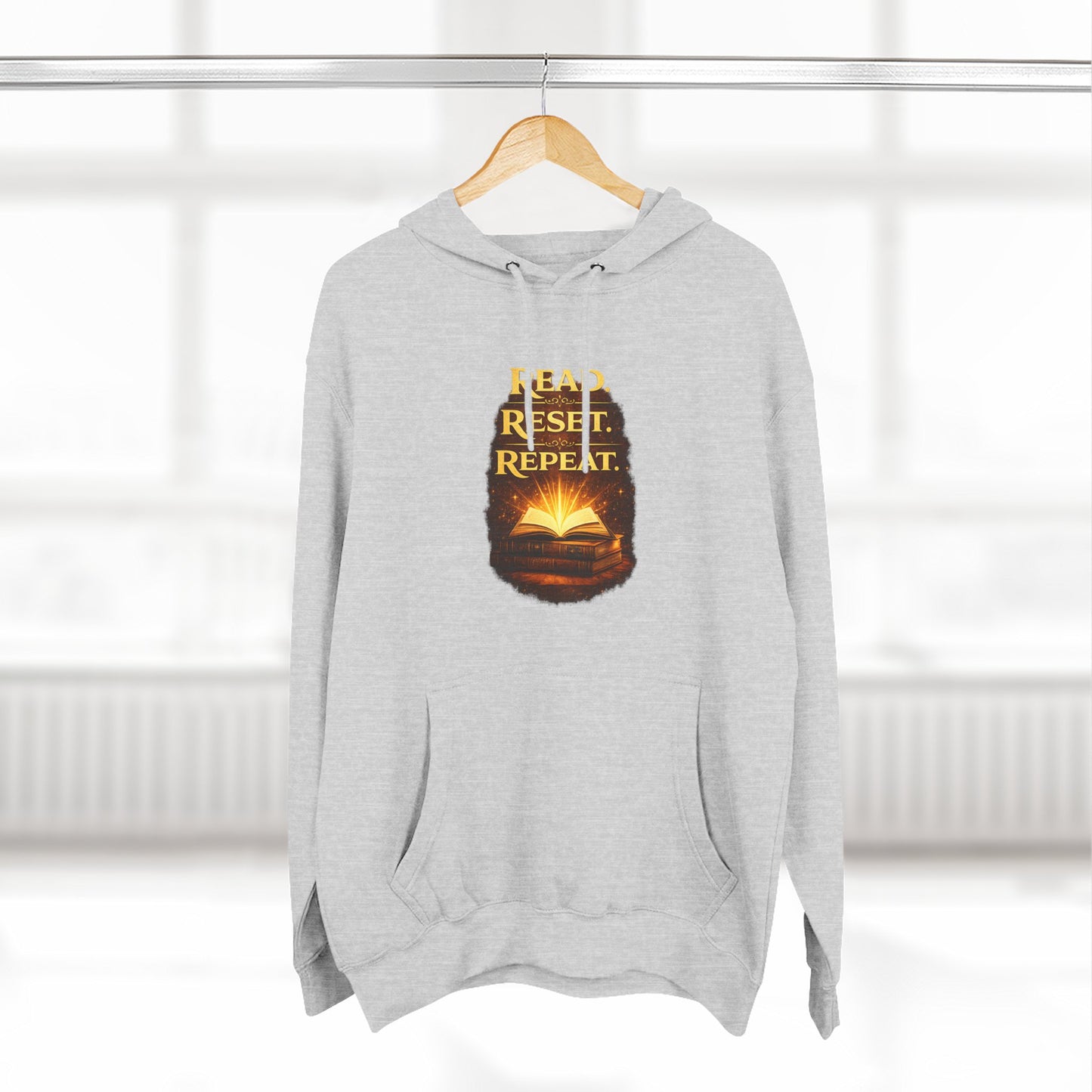 Hoodie — 'Read. Resist. Repeat.' Book Lover Graphic Pullover