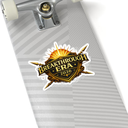 Breakthrough Era 2026 Kiss-Cut Sticker — Gold Shield Logo Laptop Decal