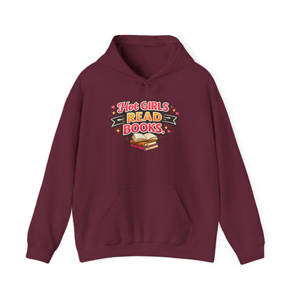 "Hot Girls Read Books" Hoodie - Cozy Literary Graphic Hoodie