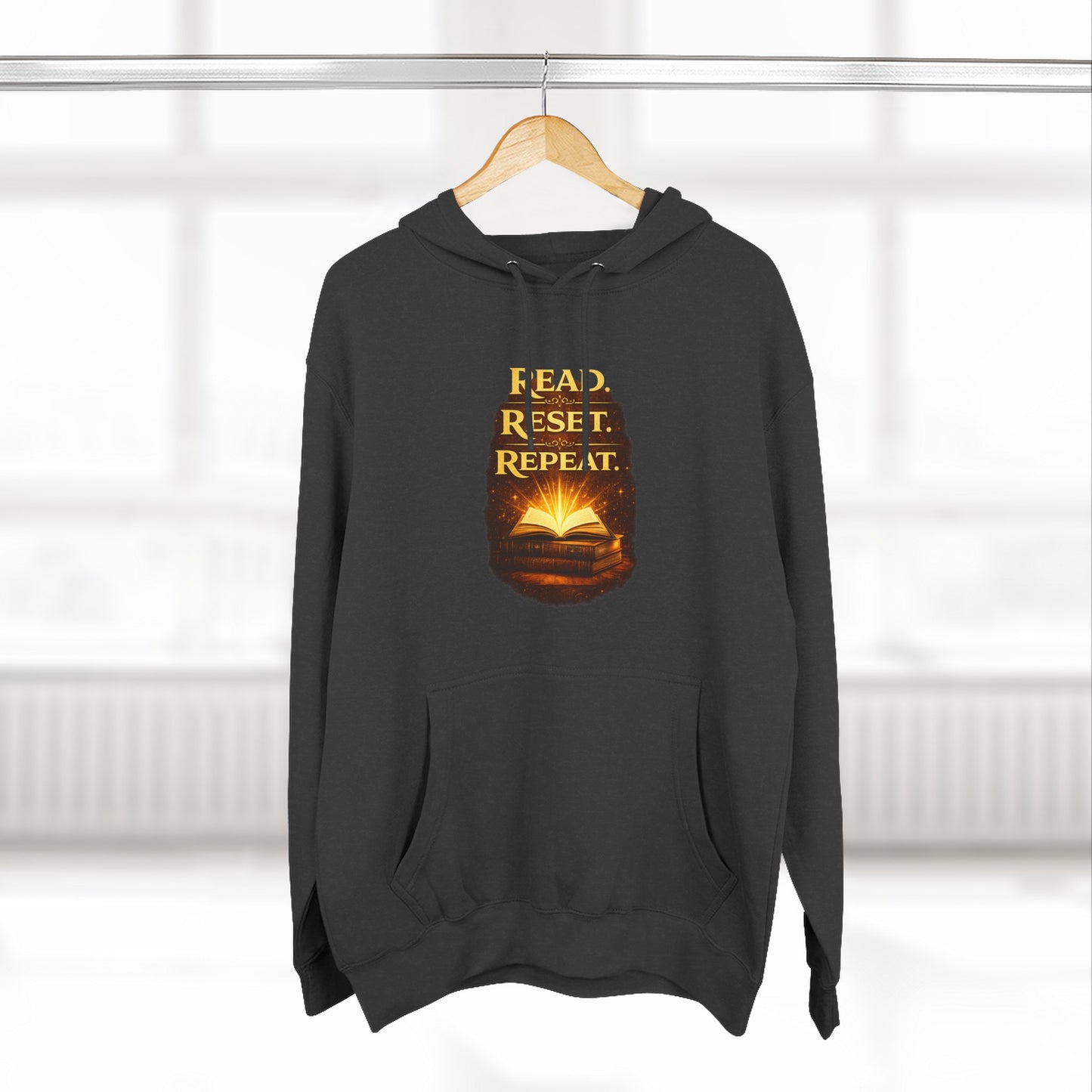 Hoodie — 'Read. Resist. Repeat.' Book Lover Graphic Pullover