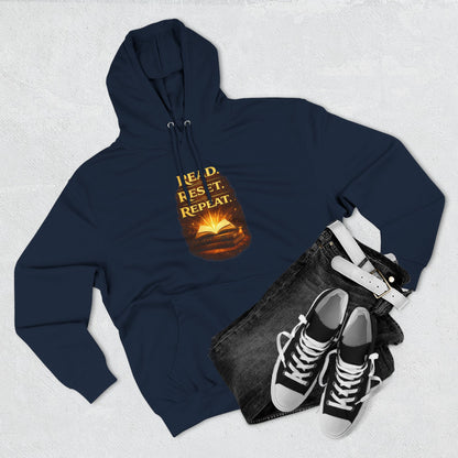 Hoodie — 'Read. Resist. Repeat.' Book Lover Graphic Pullover