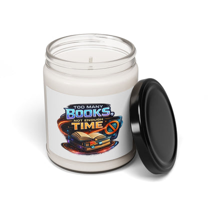 Bookish Soy Candle — "Too Many Books Not Enough Time" 9oz Scented Candle