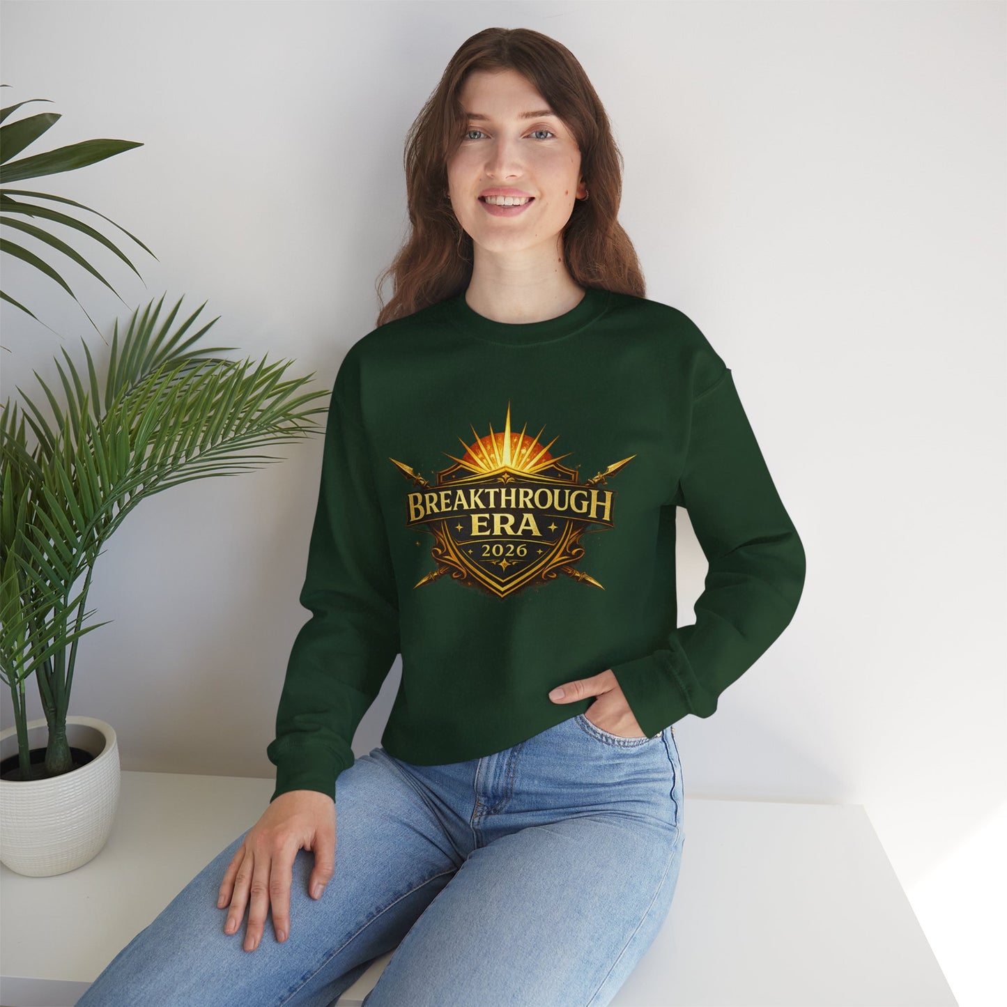 "Breakthrough Era 2026" Crewneck Sweatshirt — Sunrise Emblem