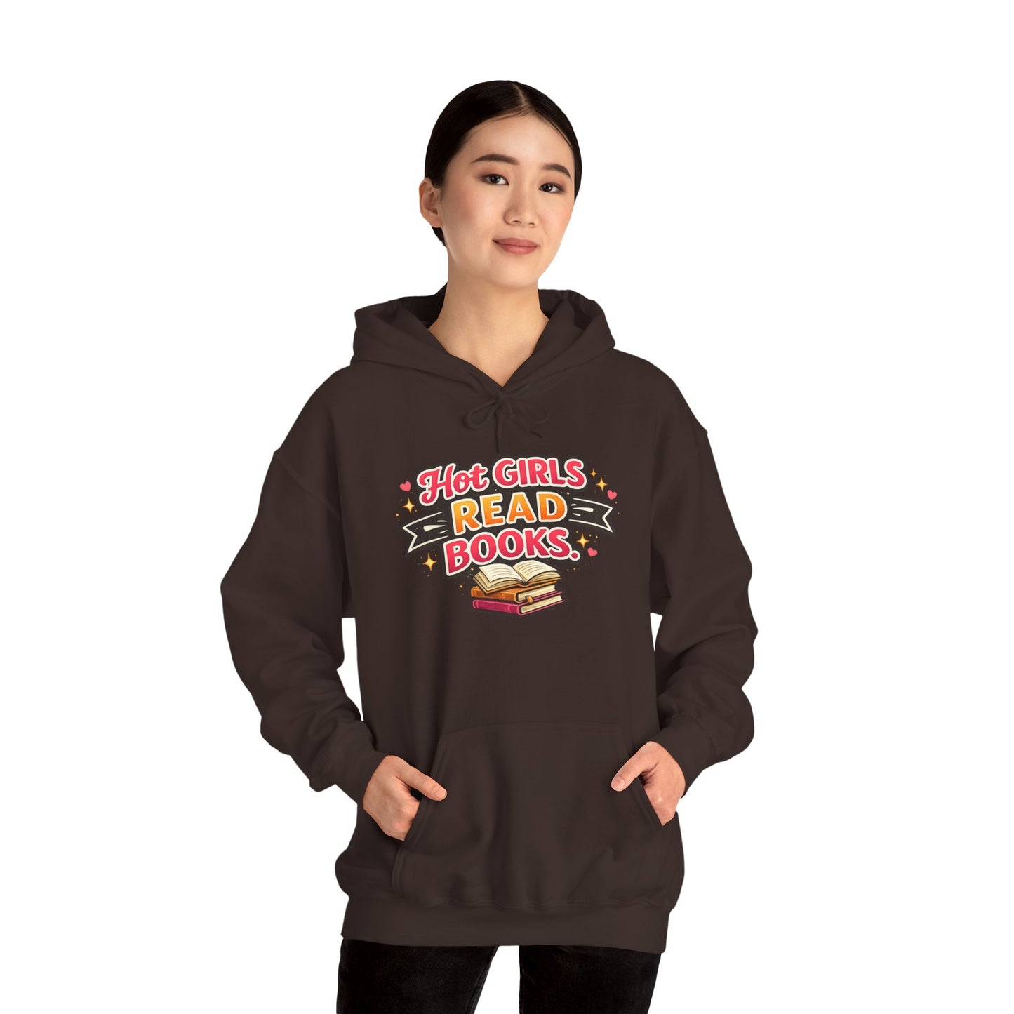 "Hot Girls Read Books" Hoodie - Cozy Literary Graphic Hoodie