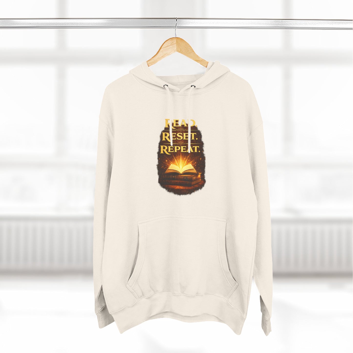 Hoodie — 'Read. Resist. Repeat.' Book Lover Graphic Pullover