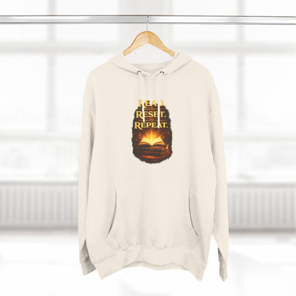 Hoodie — 'Read. Resist. Repeat.' Book Lover Graphic Pullover